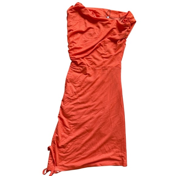 Fashion Nova Orange Ruched Mini Dress – XS - Picture 2 of 5